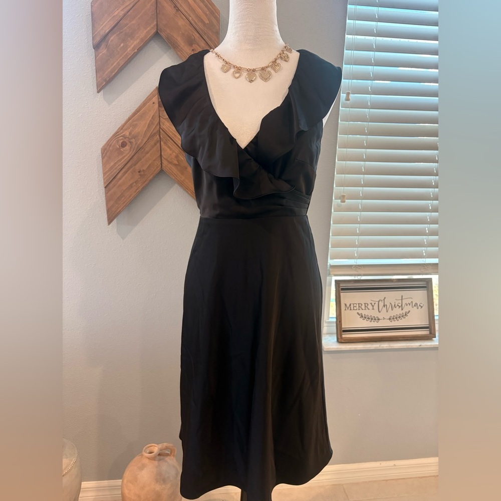 JCREW women’s black low cut dress Size 4